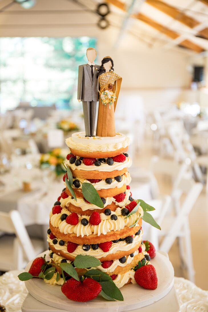 Naked Tiered Wedding Cake With Fruit