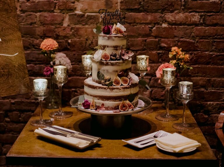 Semi Naked Wedding Cakes That Are Light On Frosting