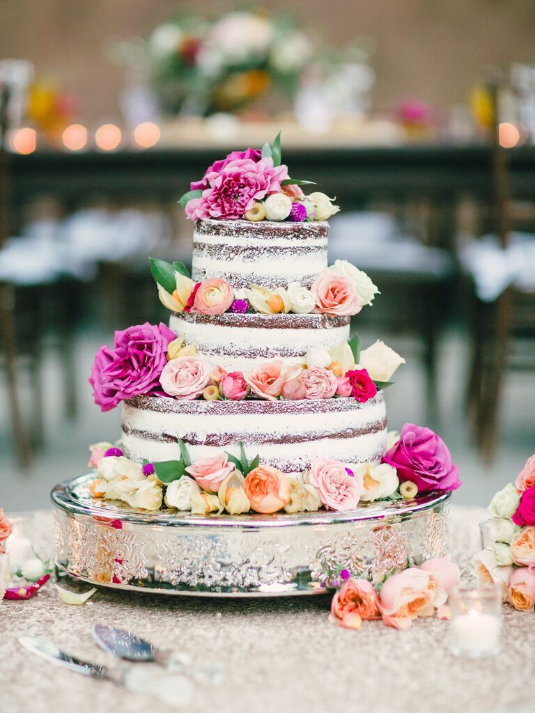 Semi Naked Wedding Cakes That Are Light On Frosting
