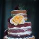 Tiered Naked Wedding Cake With Blueberries