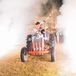 Reception Grand Exit on Vintage Tractor With Fog Machine
