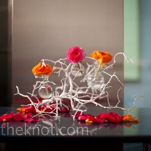 Colorful Branch Centerpieces