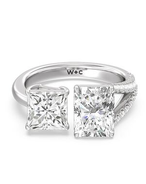 With Clarity Princess, Radiant Cut Engagement Ring