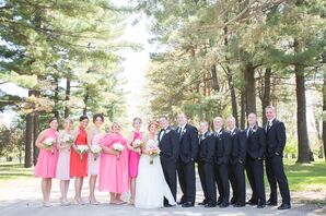 Mismatched Pink Bridesmaid Dresses