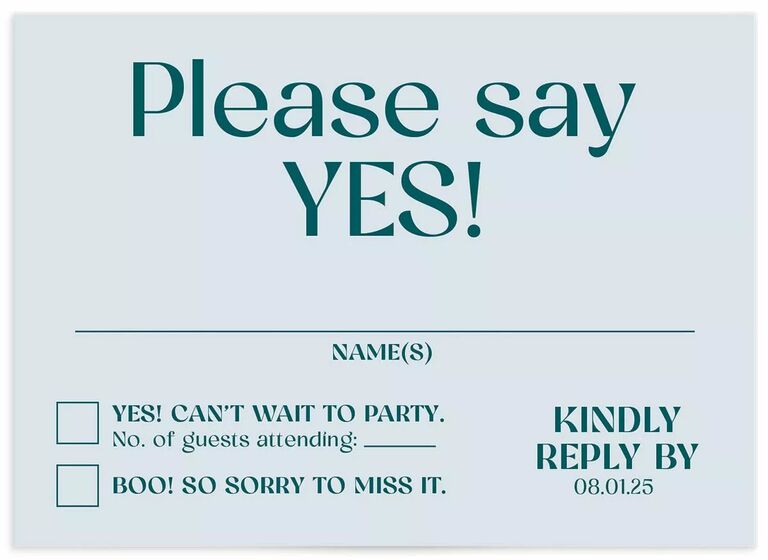 the knot invitations funny wedding RSVP wording example