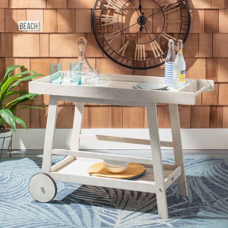 Outdoor bar cart gift idea for wedding registry. 