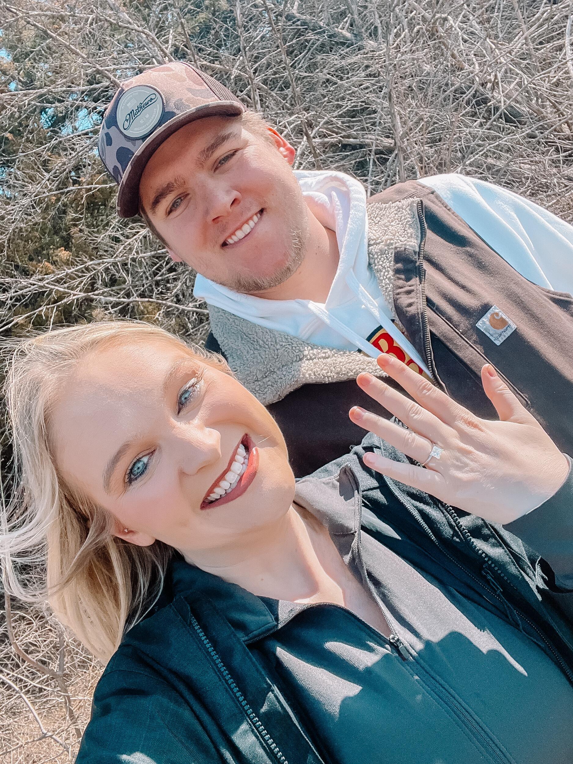 Mason proposed at Clinton Lake on Chloe Jo's birthday.