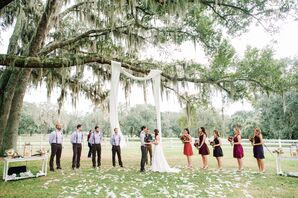 Ivory Skeleton Magnolia-Leaf Aisle Decor