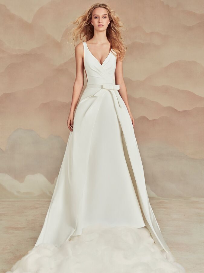 Ines Di Santo sleeveless trumpet dress with overskirt