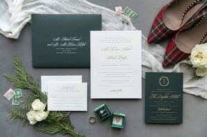 Christmas-Themed Invitations for Wedding at The Langham Hotel in Chicago