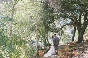 Long Train on Ivory Wedding Dress