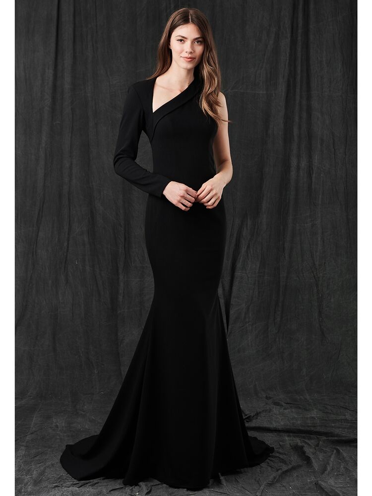Kelly Faetanini black fit-and flare wedding dress