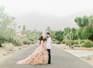 For their neutral-hued wedding at Smoke Tree Ranch in Palm Springs, California, it was paramount for Natalie and Cameron that the day feel unique to t