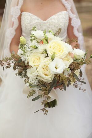 Lush White Garden Rose Bouquet
