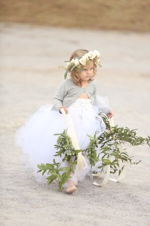 Tulle Flower Girl Skirt and Fresh Flower Crown