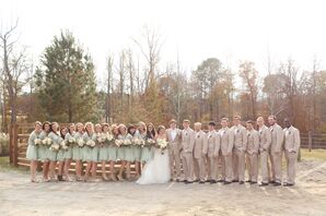 Rustic Mint and Tan Wedding Party Attire