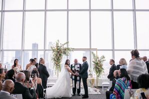 Modern Ceremony with Skyline Views at SkyStudio in Los Angeles, California