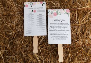 Wedding Program Fans With Floral Print