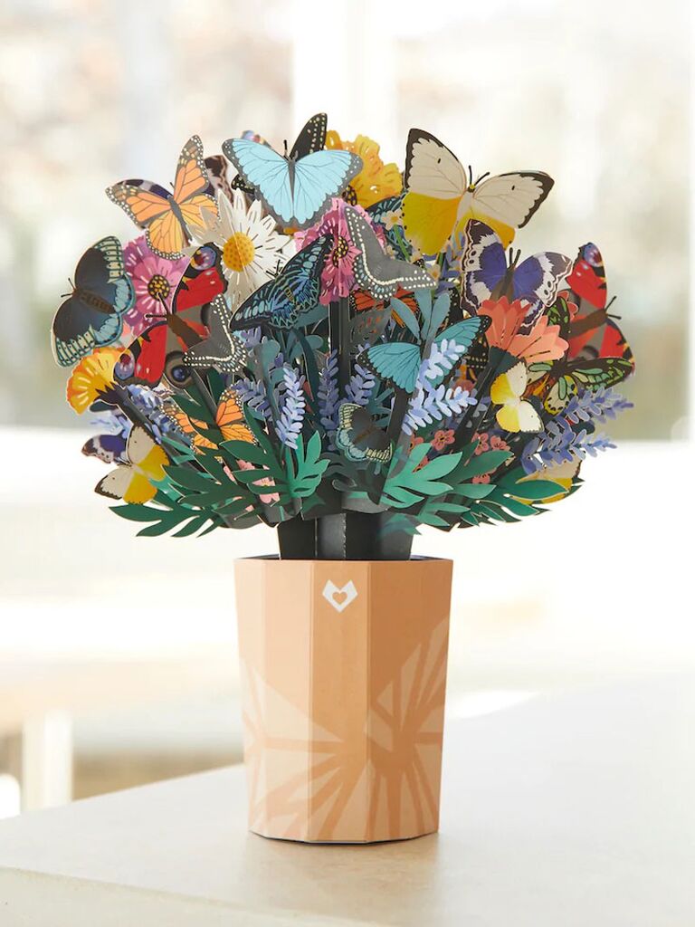 Construction paper butterfly bouquet pop-up