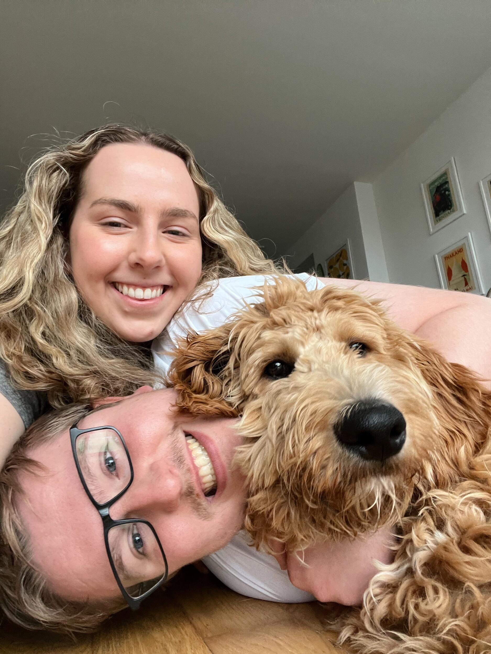 After months of fostering dogs, Sophie & Kyle officially grow their family by adopting a 6 month old rescue goldendoodle named Teddy.