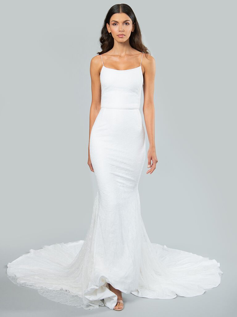 Mark Zunino fit and flare spaghetti strap dress