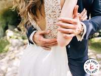 Bride and groom on wedding day