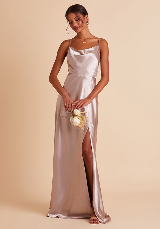 Birdy Grey Lisa Long Dress in Taupe Scoop Bridesmaid Dress - 1