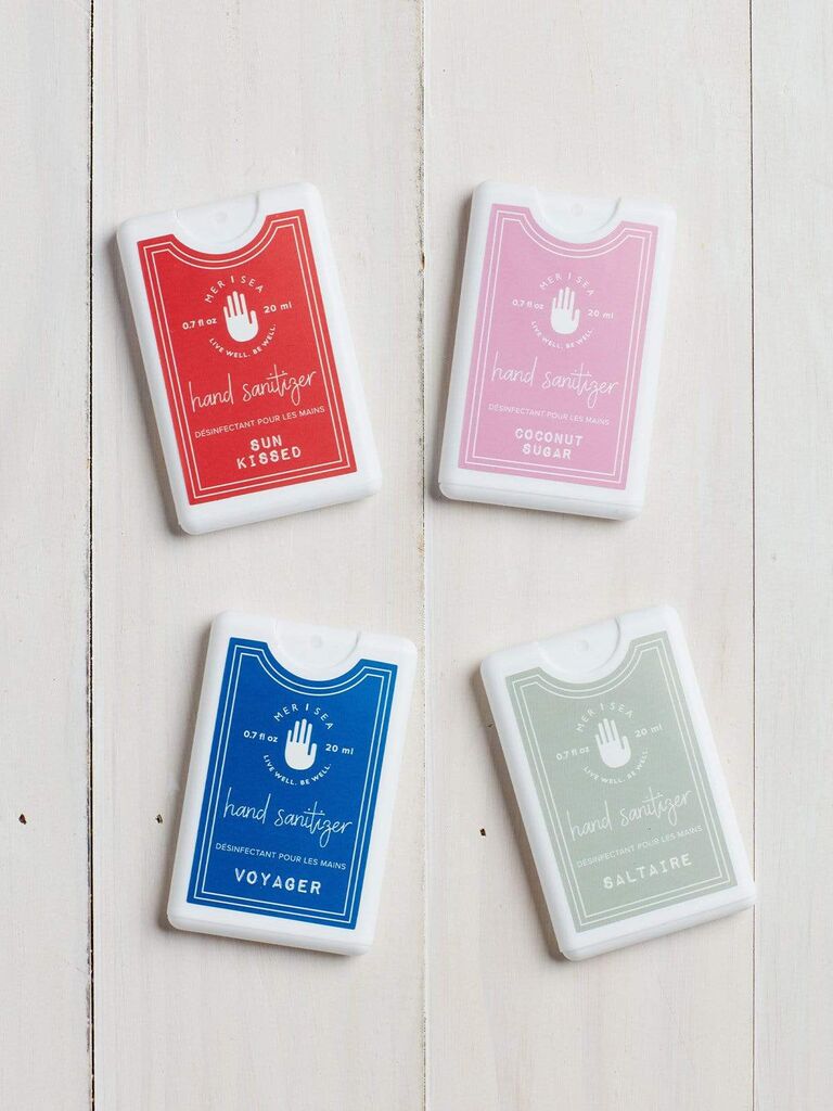 Pocket hand sanitizer wedding favors