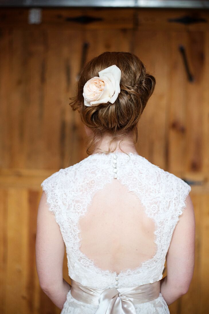 Simple Updo with Flower Accesory