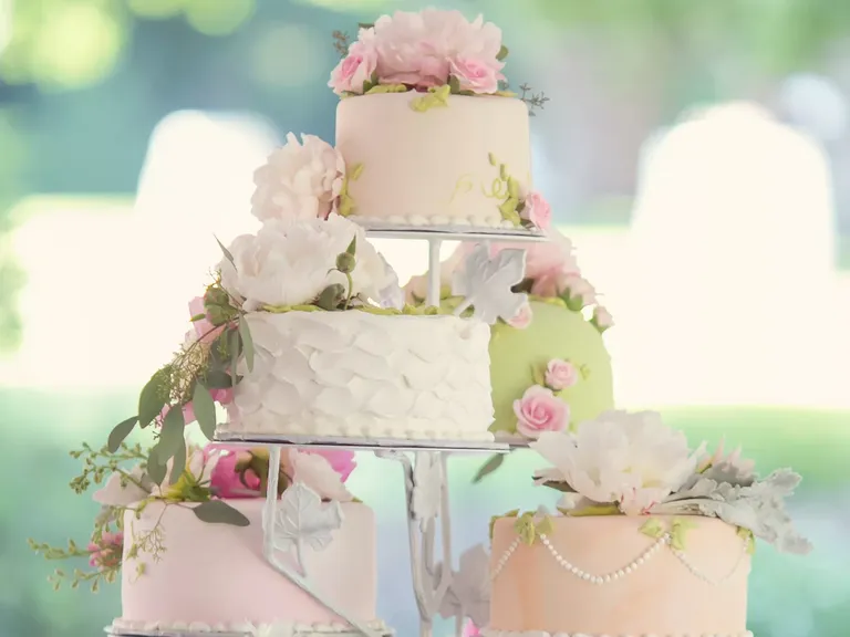 A Variety of Pastel Wedding Cakes