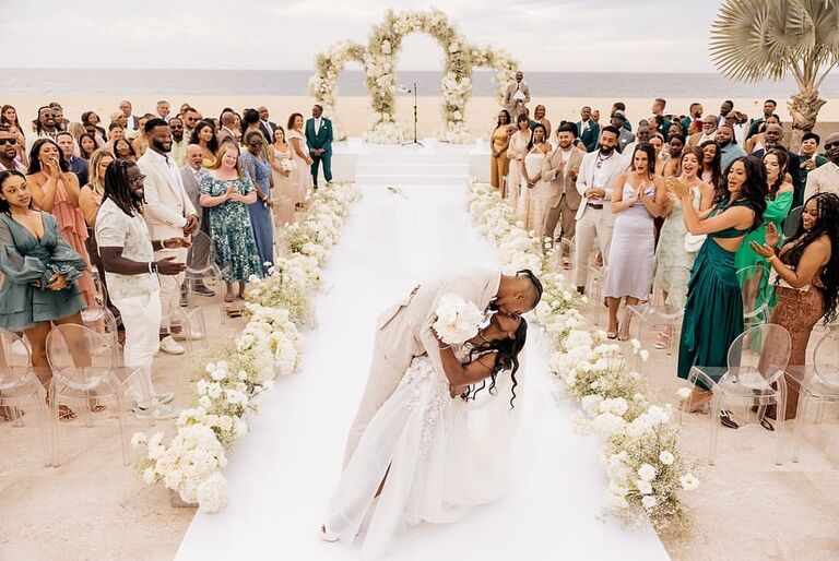 Simone Biles and Jonathan Owens destination wedding photo