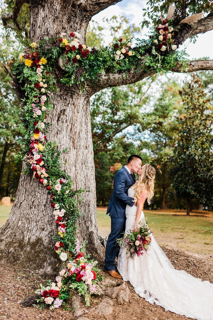 “We wanted a formal occasion that felt as carefree and fun-loving as we are,” AnnaLaura Cromwell (22 and a dance instructor and event stylist) says of