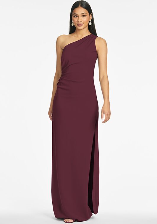 Sachin & Babi Cece Gown - Deep Wine One Shoulder Bridesmaid Dress - 2