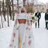 Poinsettias Filled This Snowy Winter Wedding at Castle Farms in Charlevoix, Michigan