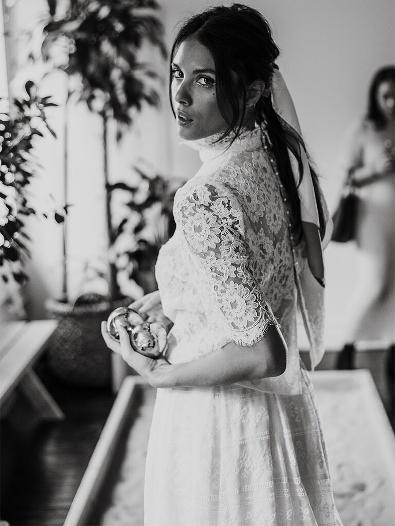 Laure de Sagazan wedding dress two piece lace top