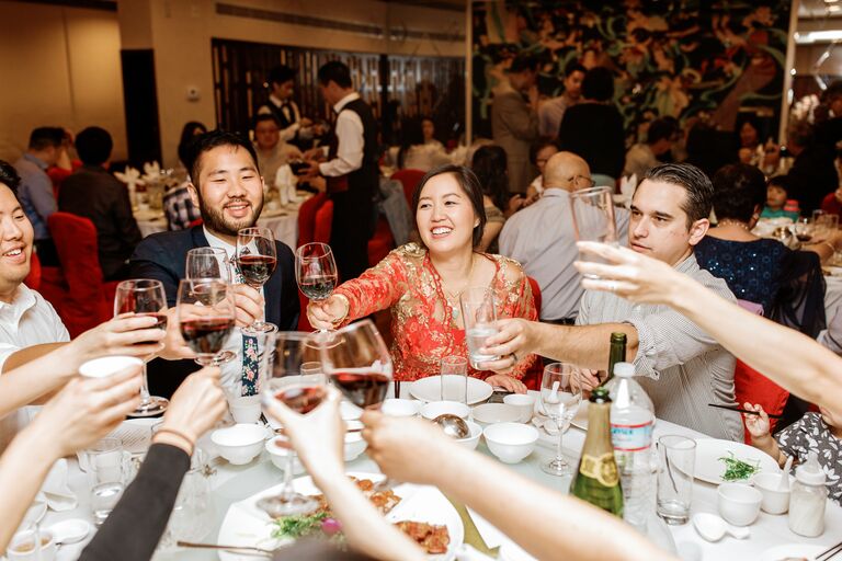 Toast during Chinese wedding feast