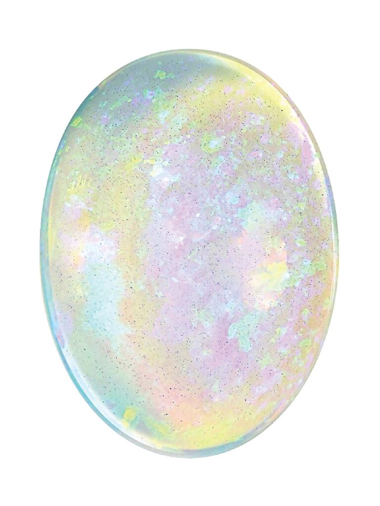 Lustrous multicolor opal gemstone