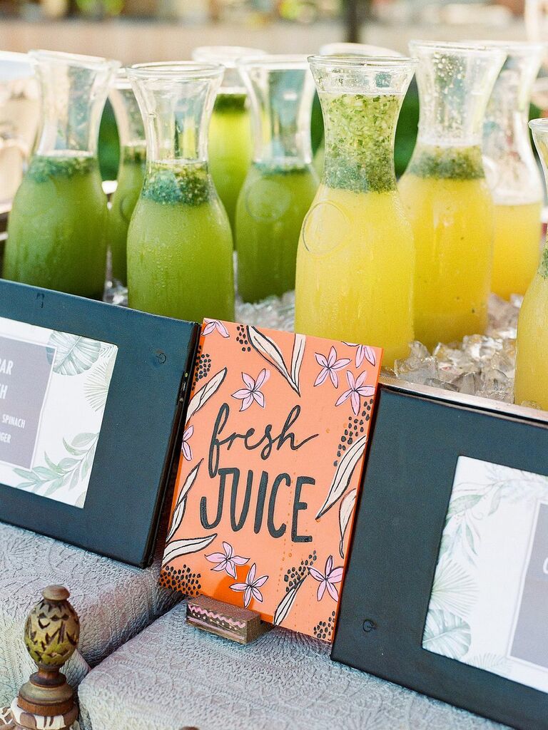 wedding drink ideas juice bar