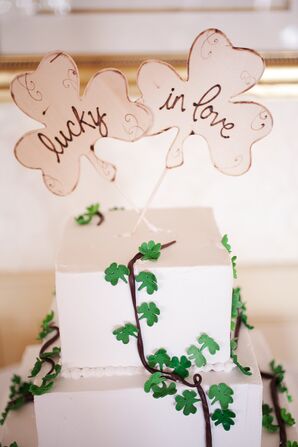 "Lucky in Love" Shamrock Cake Topper
