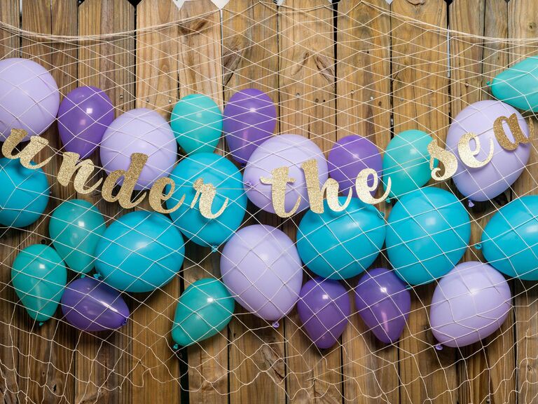 beach themed bridal shower under the sea balloons