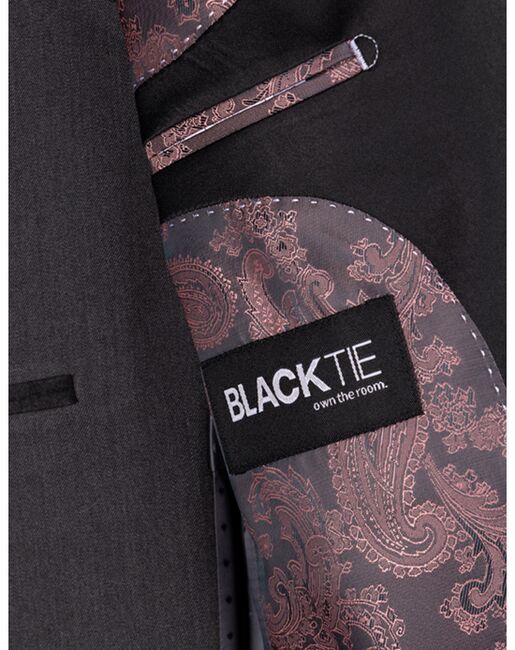 BLACKTIE "London" Kids Charcoal Tuxedo (5-Piece Set) Flower Girl Dress and Ring Bearer Outfit - 2