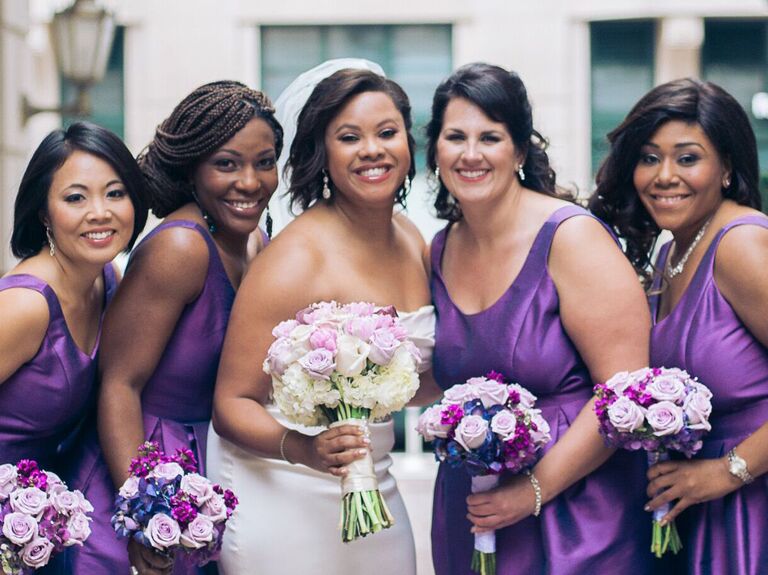 Bridesmaid hairstyle braided low bun