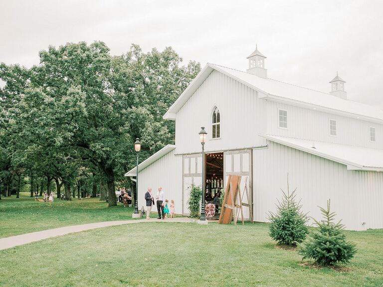 White barn wedding venue