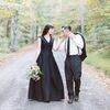 A Black Gown Wows at This Wedding in the Woods of Ottsville, Pennsylvania