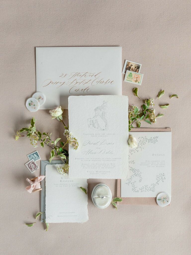 Beautiful invitation suite with custom calligraphy.