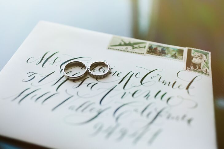 Silver Wedding Rings on Stationery