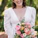 Bride's Small Bouquet of Blush, White and Yellow Flowers With Greenery