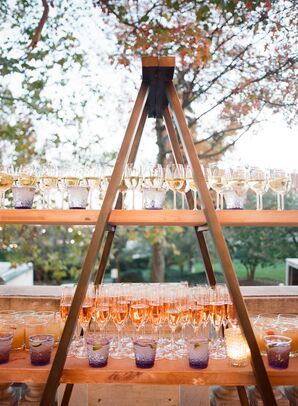 Rustic Wooden Champagne Stand