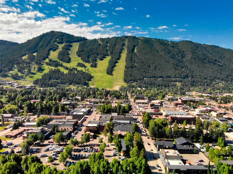 An aerial view of Jackson Hole, WY.