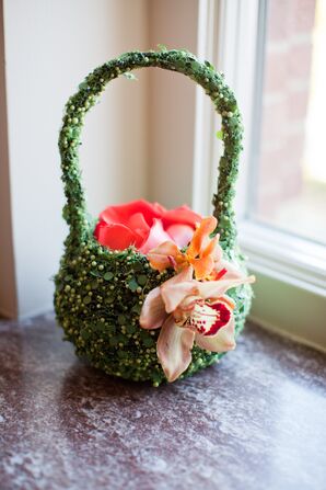 Orange and Green Flower Girl Basket